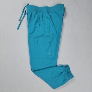 UA Easy Stretch By Butter Soft Scrub Pants Women Small Teal Blue Medical Bottoms